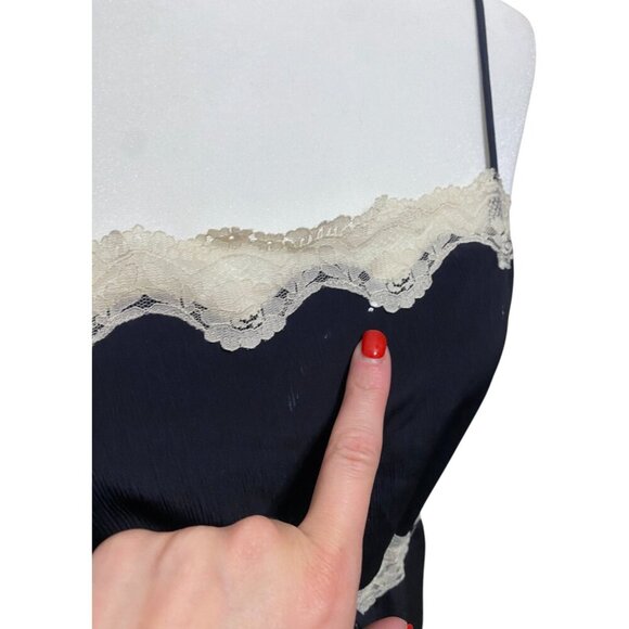 Vtg XL Black Lace Lightweight Elegant Feminine Nightgown Slip Dress coquette - Picture 4 of 6